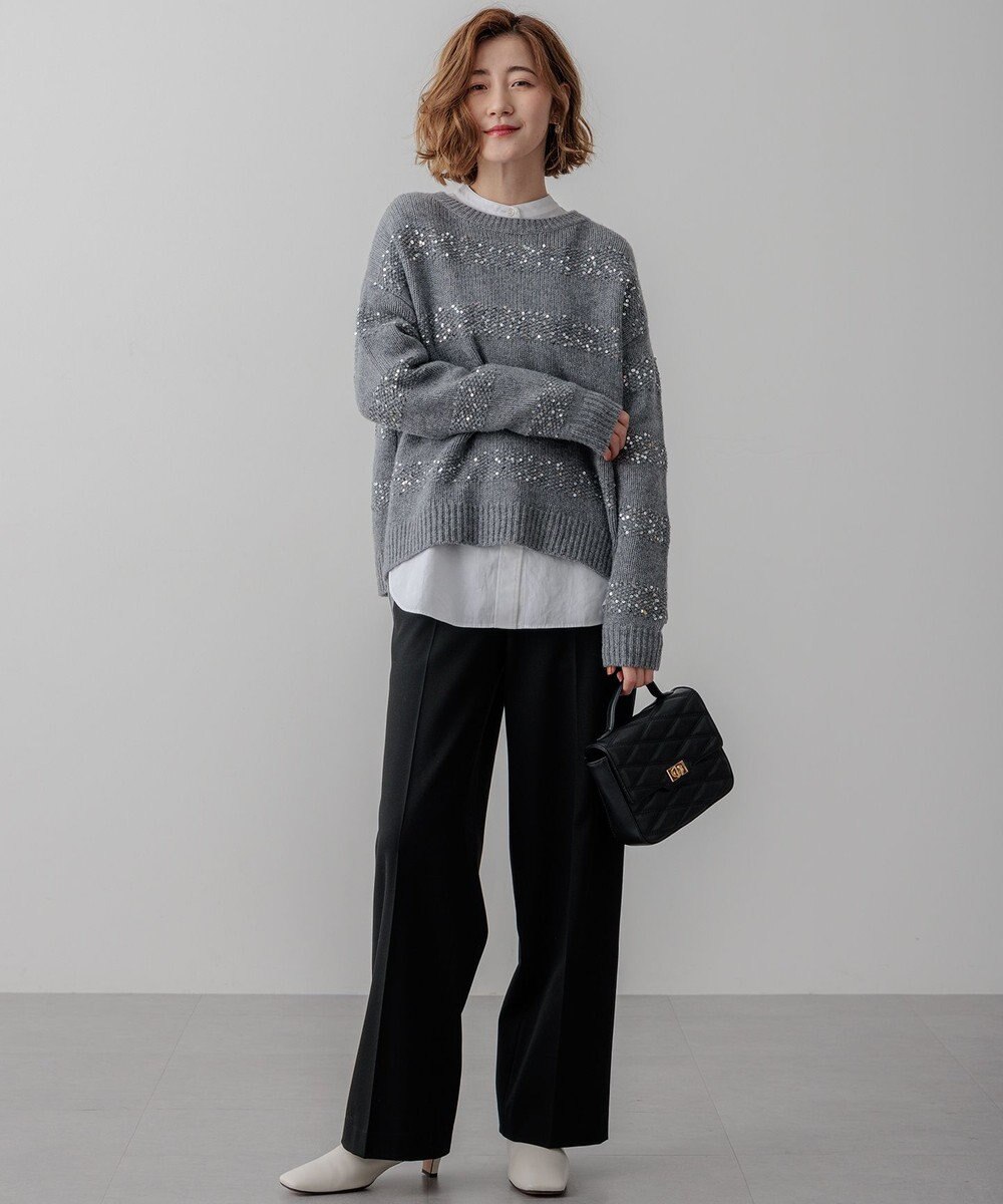 23区 【滝沢眞規子さん着用/一部店舗限定】スパングルボーダー ニット 