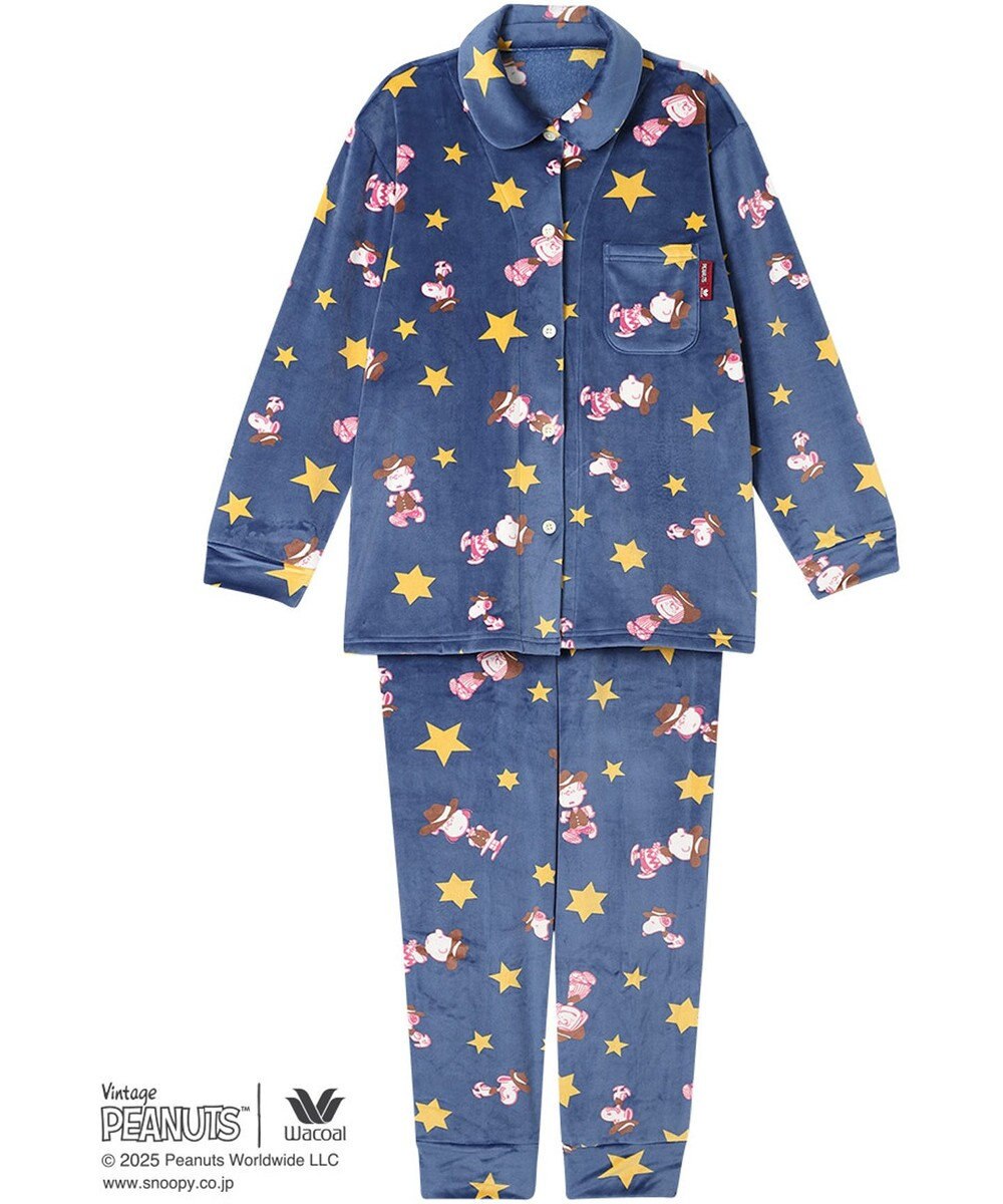 WACOAL ワコール_リラックス＆スリープ パジャマ フリース素材(本体) あったか 長袖 長ズボン PEANUTS スヌーピー レディース FDW463 /ワコール 