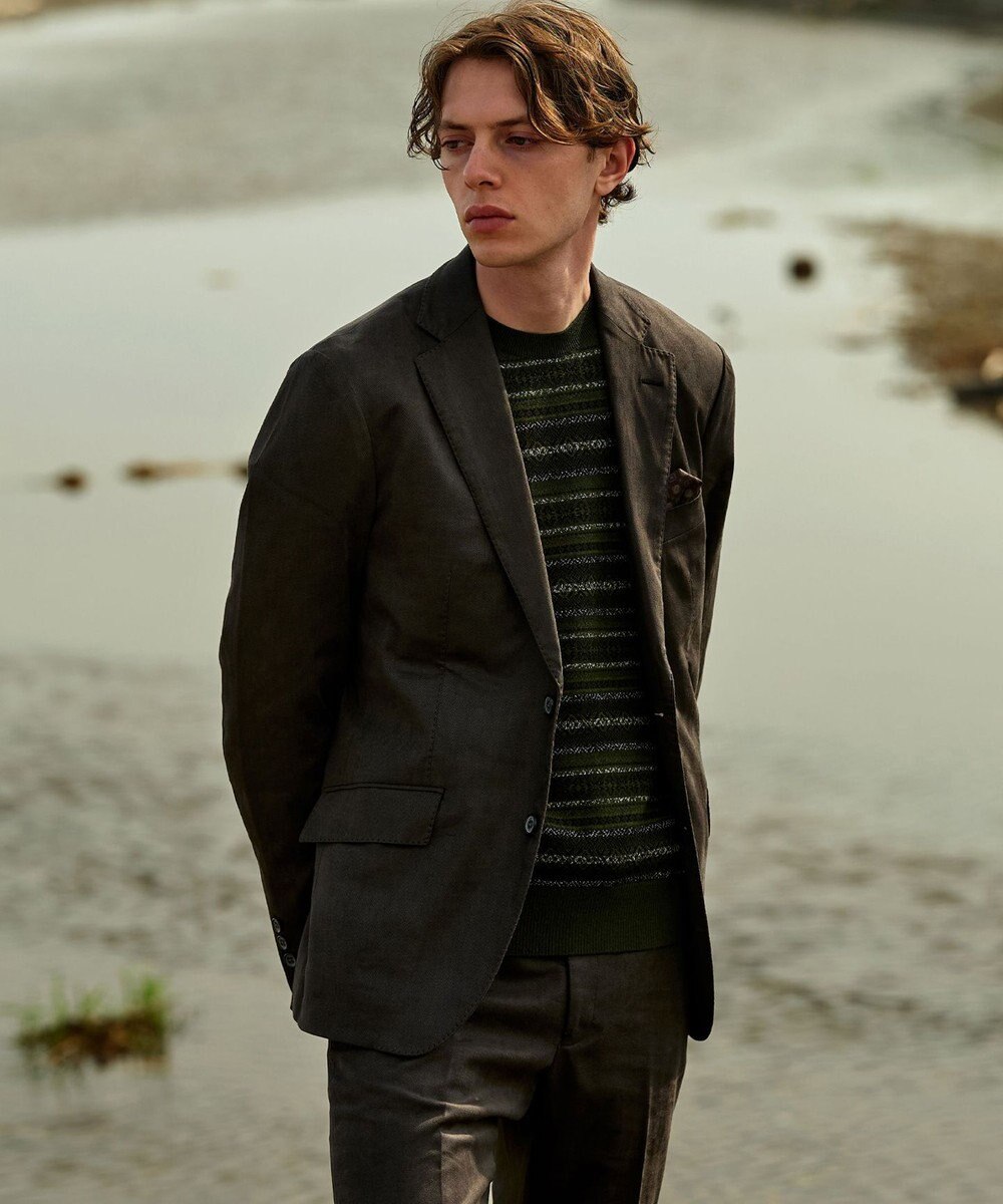 JOSEPH ABBOUD 【ストレッチ/スウェードタッチ/JAPANファブリック】コマ スウェード ジャケット 