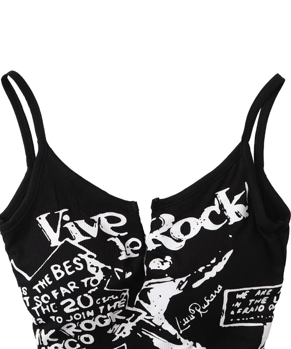 WEGO 【カップ付きインナー】グラフィックリブキャミソール 