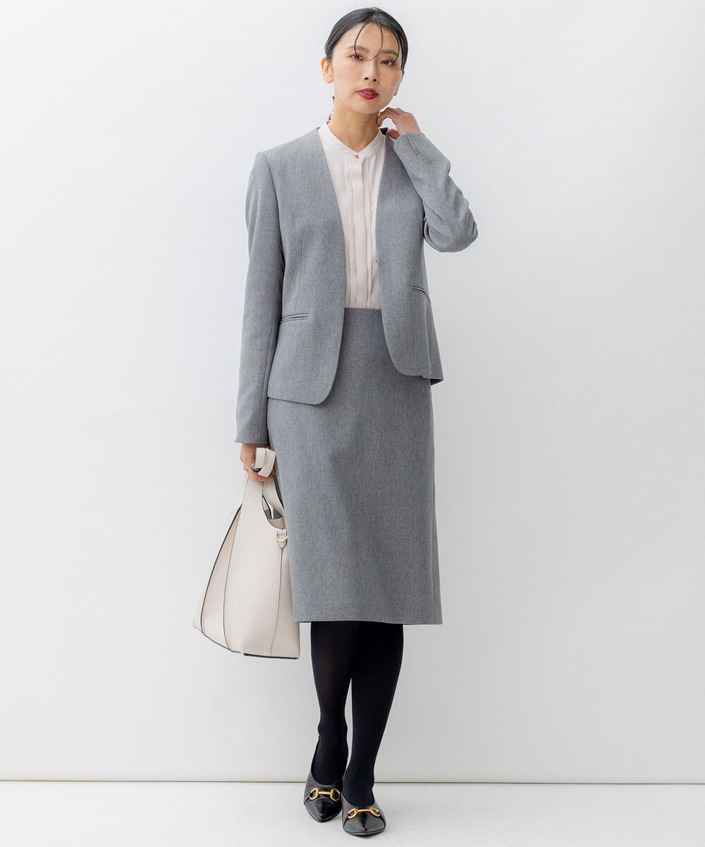 23区 L 【洗える】ウールライクカルゼ タイト スカート 