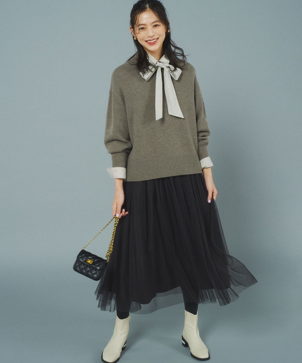 組曲 【23.5cm~24cm】パールヒールミドルブーツ 