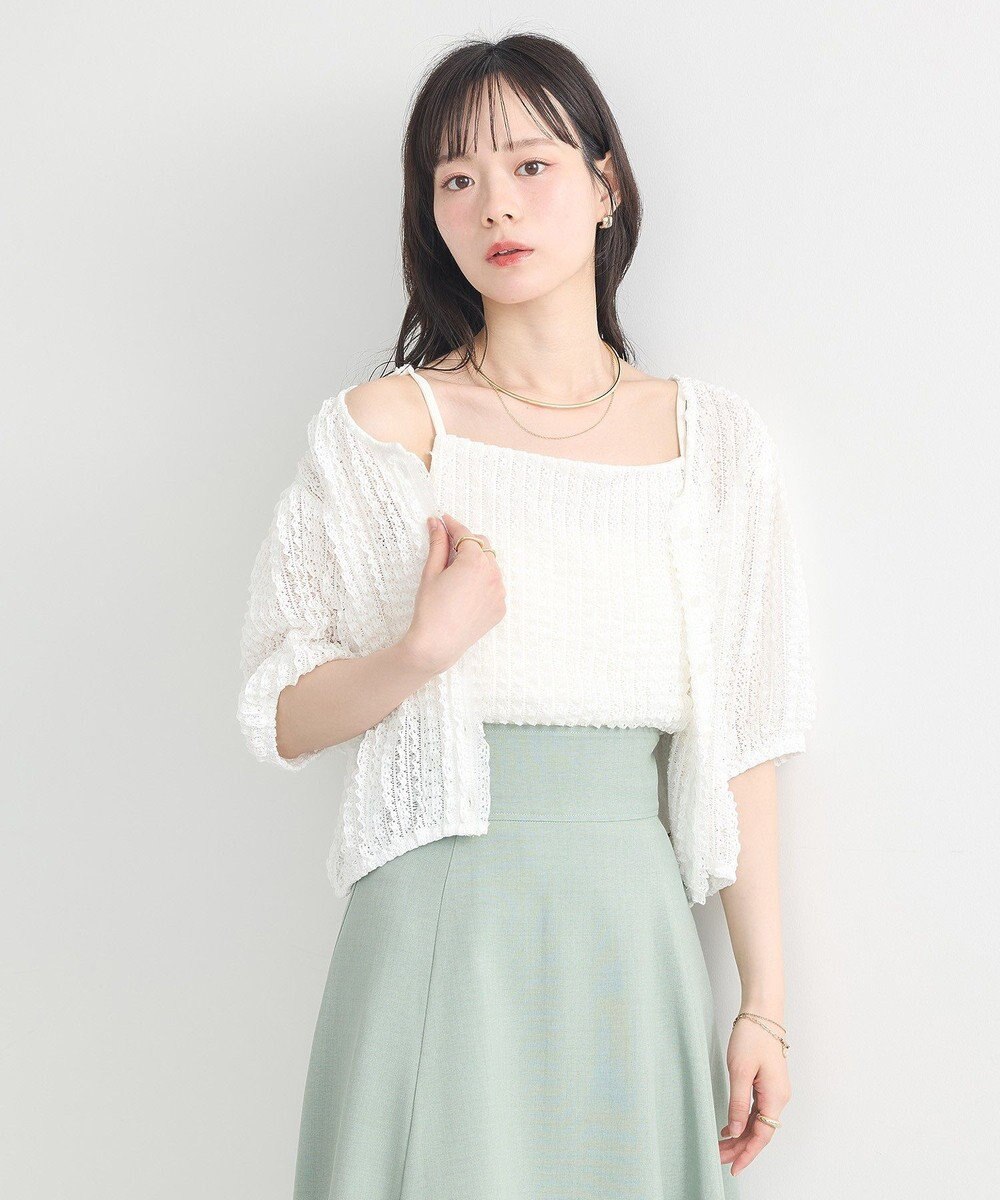 earth music&ecology ミニフリルカットレースアンサンブル 