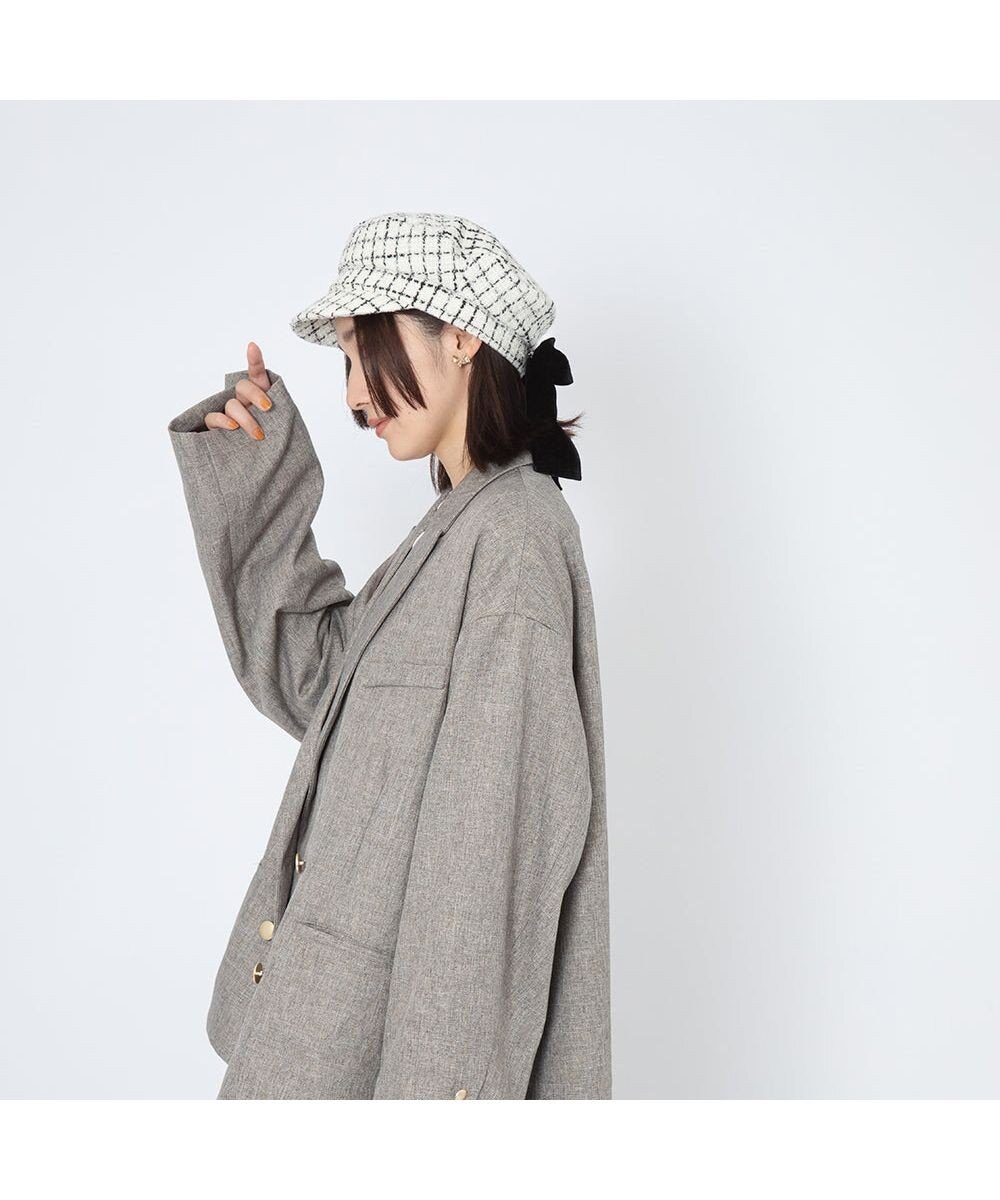 林八百吉商店 un chapeau ツイードマリンリボンキャス 