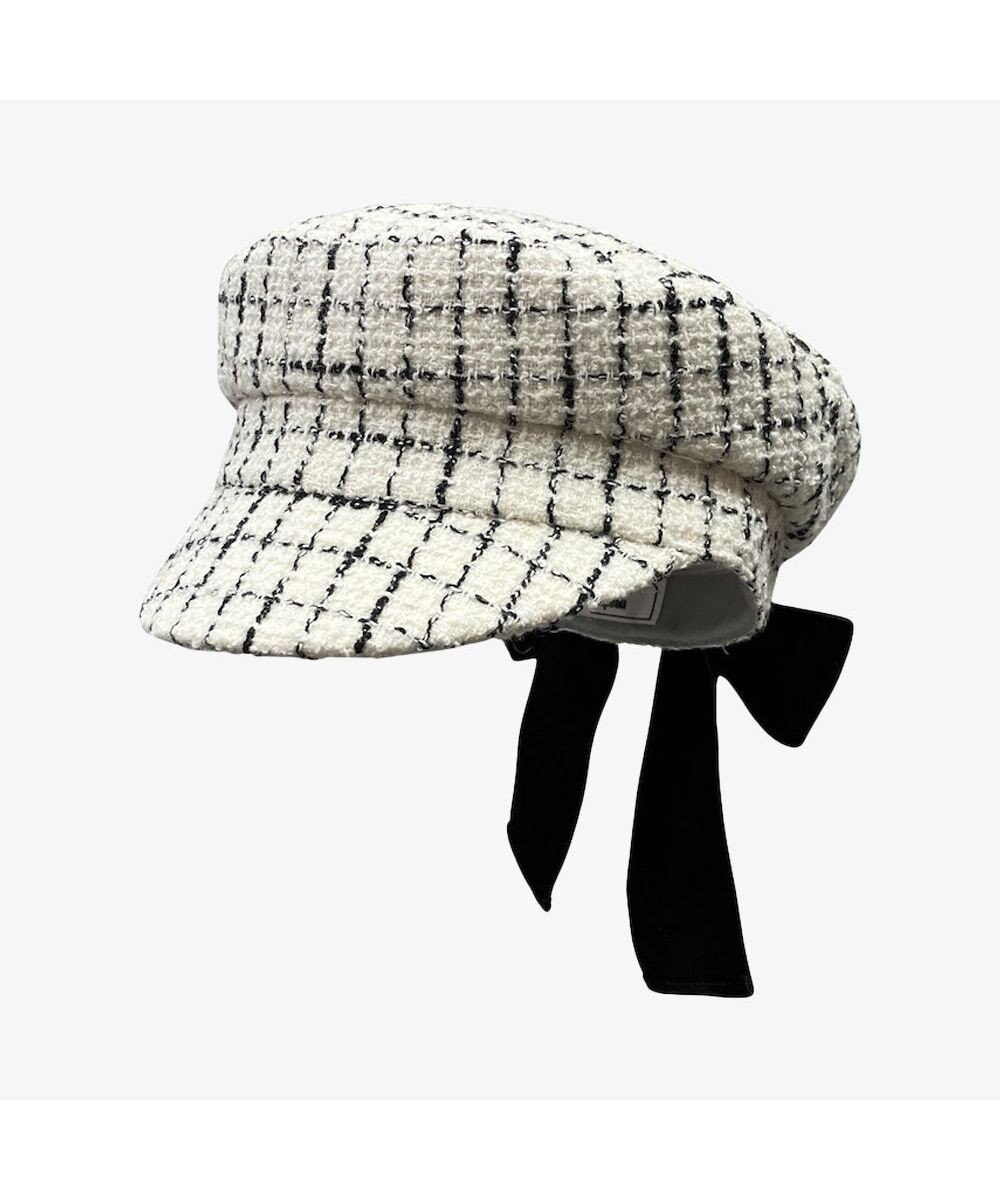 林八百吉商店 un chapeau ツイードマリンリボンキャス 