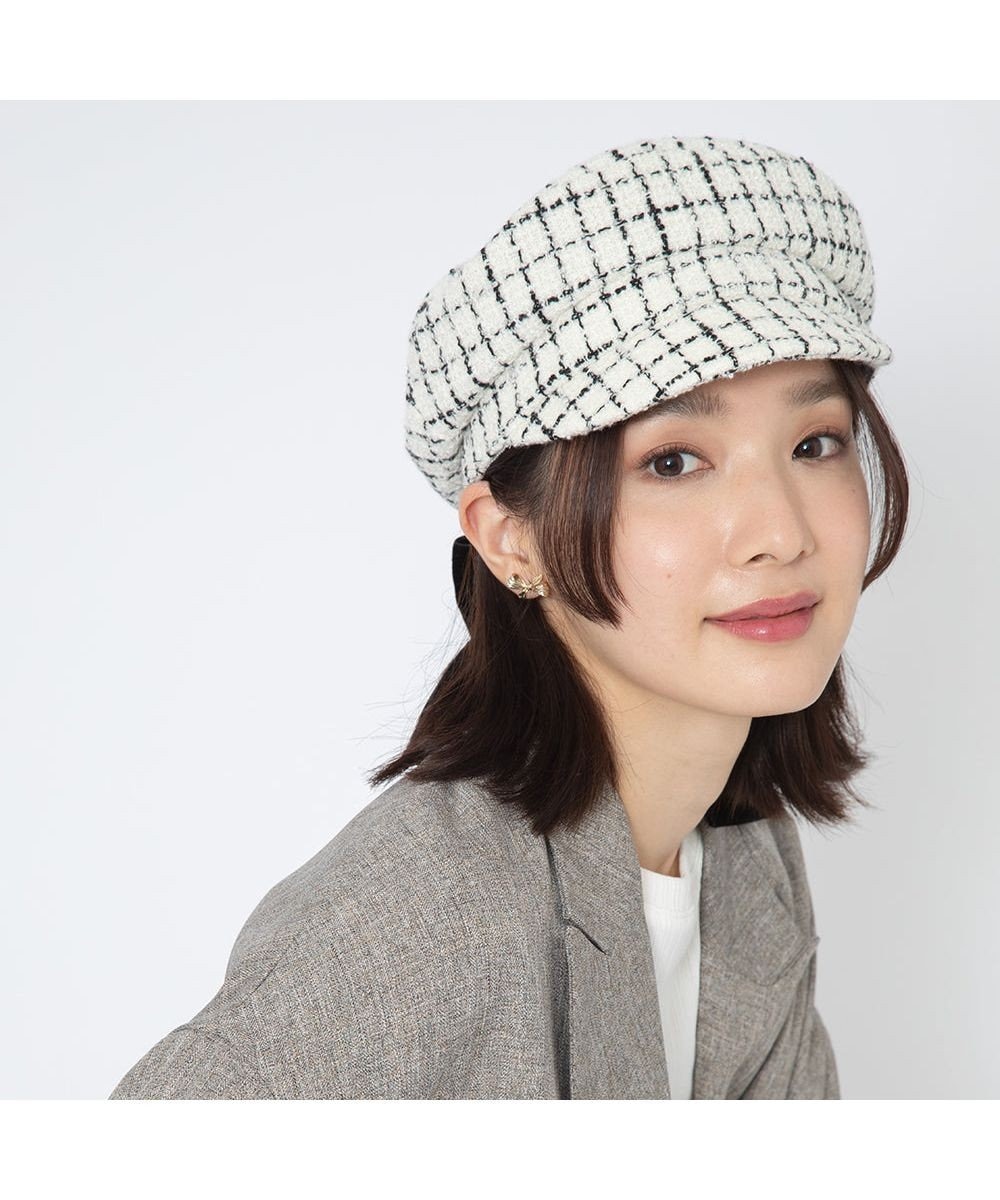 林八百吉商店 un chapeau ツイードマリンリボンキャス 