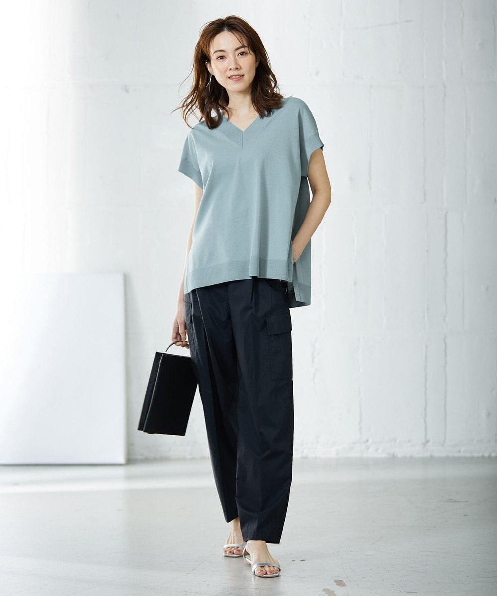 ICB 【洗える】 ガスコットンハイゲージ Vネックニット 