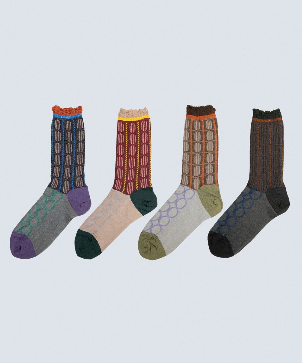 COQ BAMBI DOTS リバーシブルファーソックス 