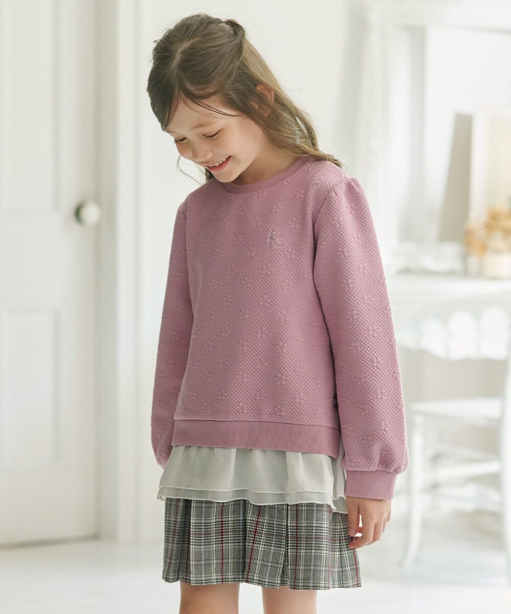 組曲 KIDS 【150-160㎝】フラワーキルト トレーナー 