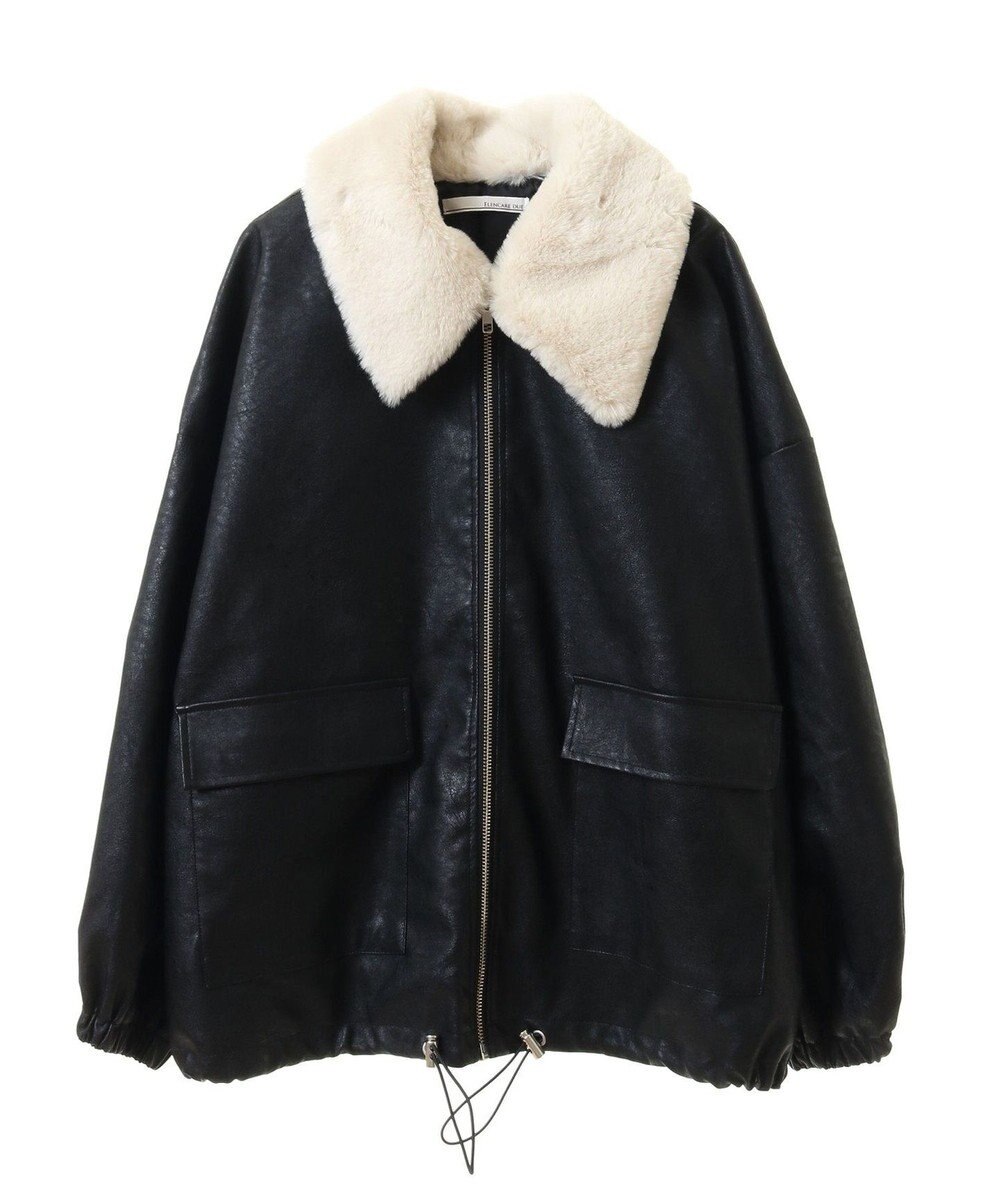 Green Parks ・ＥＬＥＮＣＡＲＥ　ＤＵＥフェイクレザーＺＩＰブルゾ 