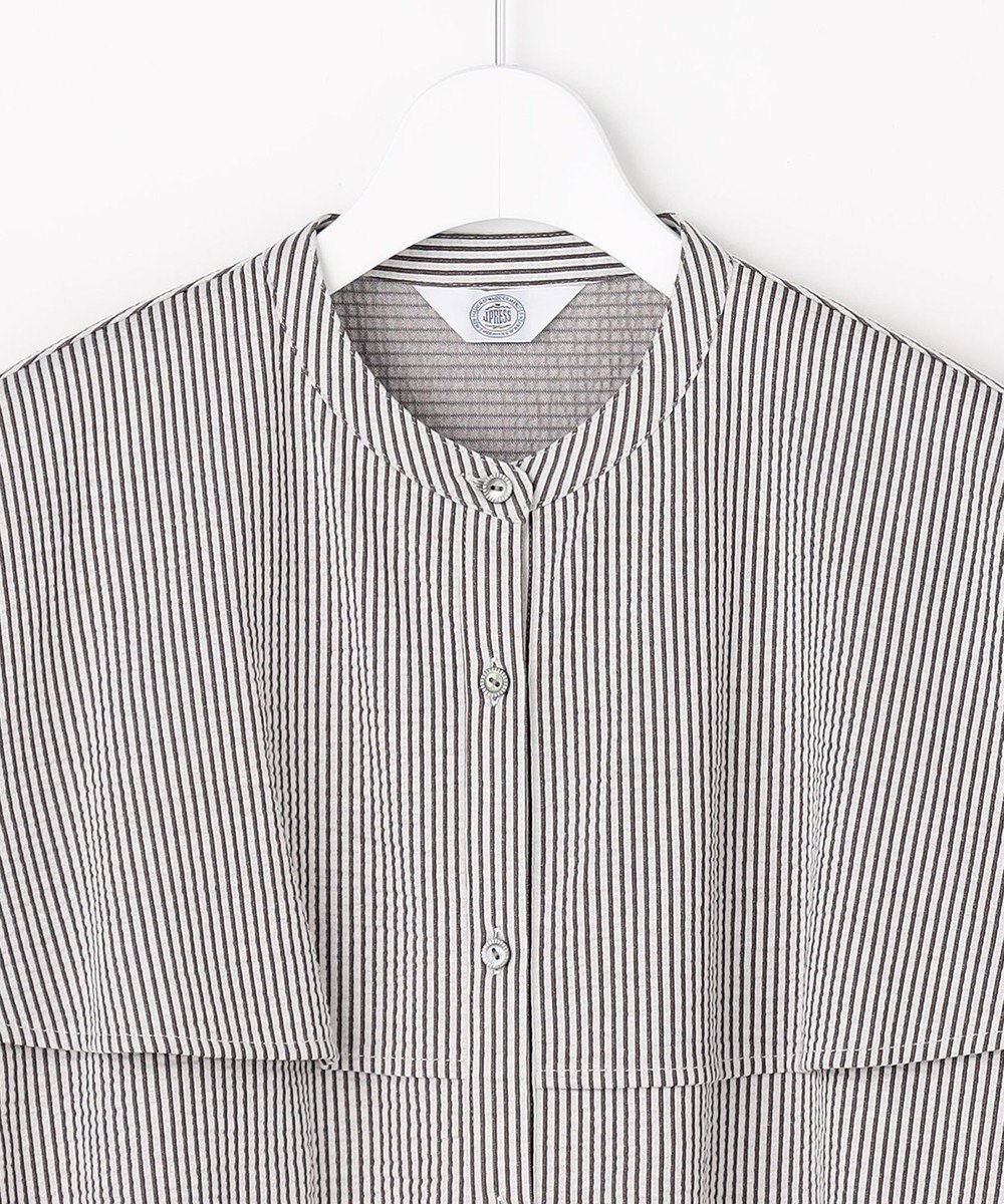 J.PRESS LADIES 【一枚で着映え】サッカージャージー バンドカラー カットソー 