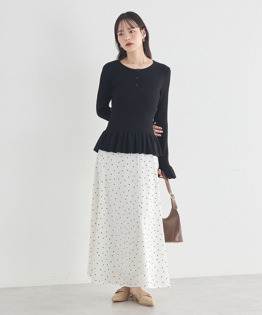 earth music&ecology ペプラムニットプルオーバー 