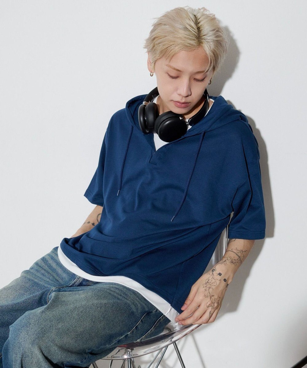 WEGO 【ユニセックス着用ITEM】フェイクレイヤードTパーカー 