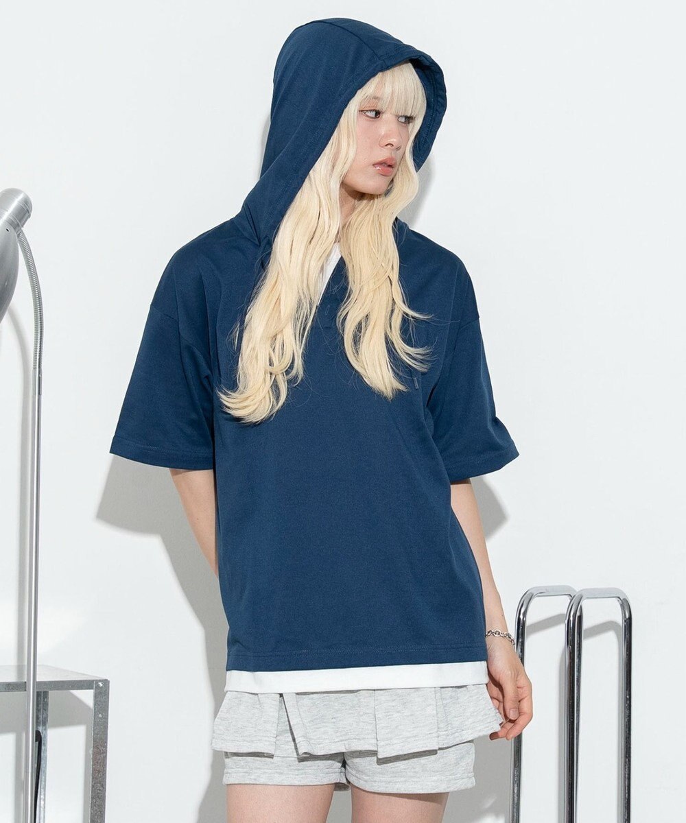 WEGO 【ユニセックス着用ITEM】フェイクレイヤードTパーカー 