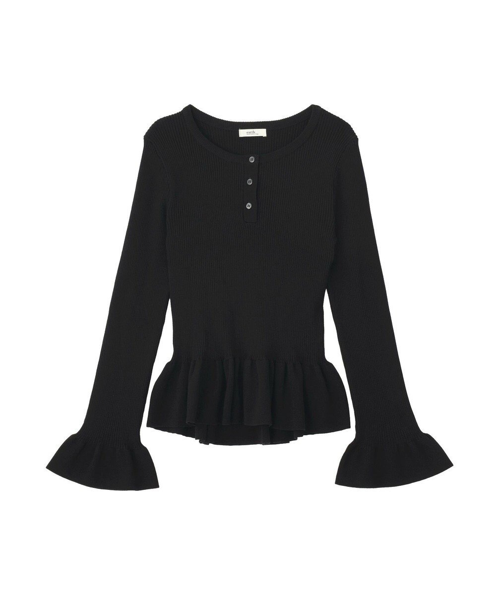 earth music&ecology ペプラムニットプルオーバー 