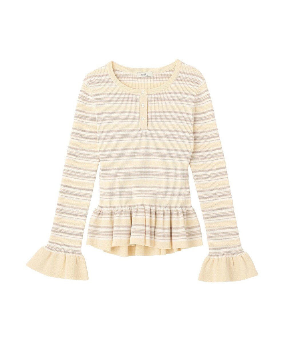 earth music&ecology ペプラムニットプルオーバー 