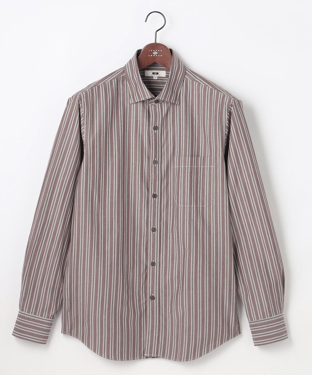 JOSEPH ABBOUD 【シルク混・上質】シルクコットンストライプ シャツ 