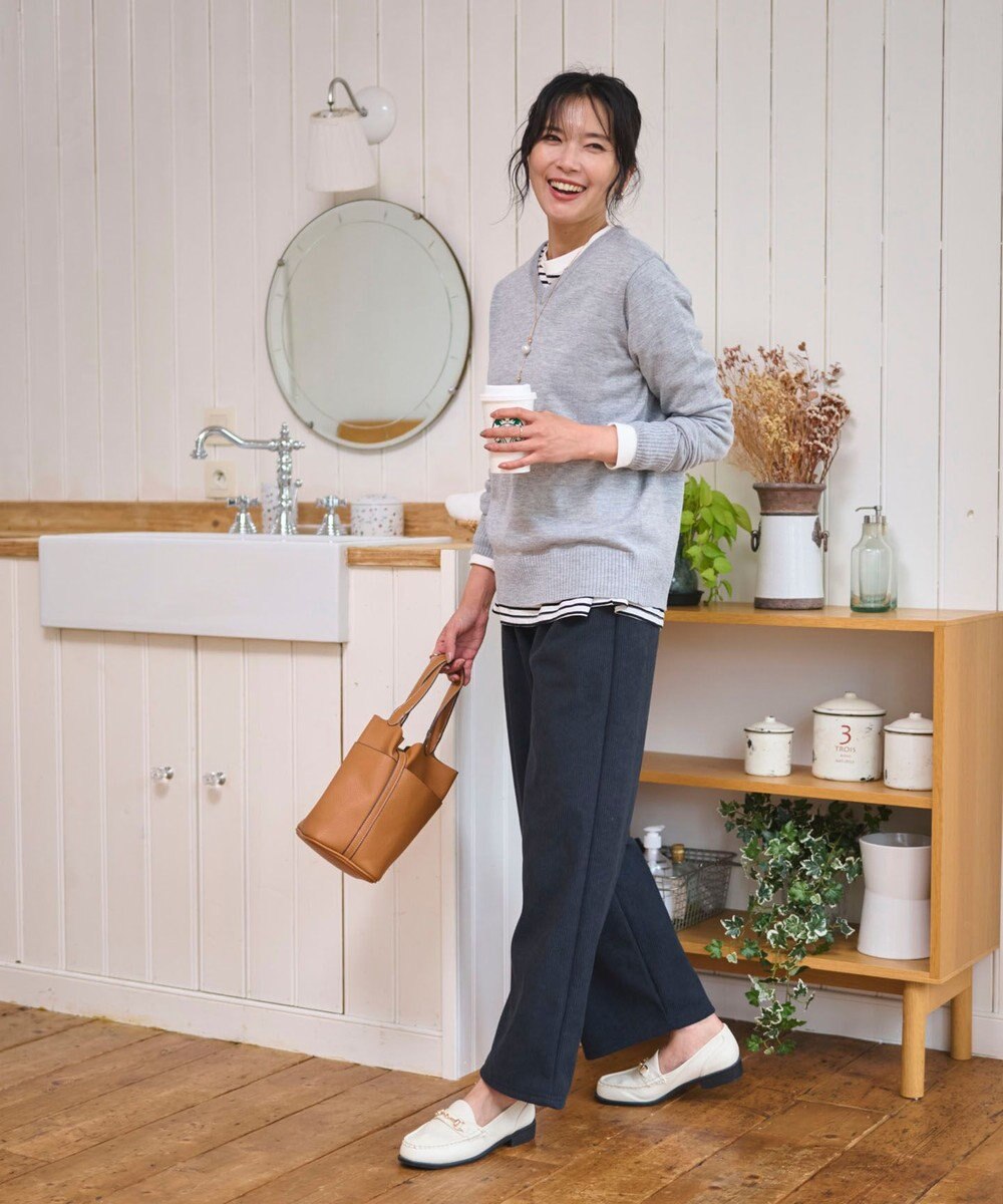 WEGO 【WEB限定/25年秋冬新作/ウエストゴム】裏ベロアワイドイージーパンツ 