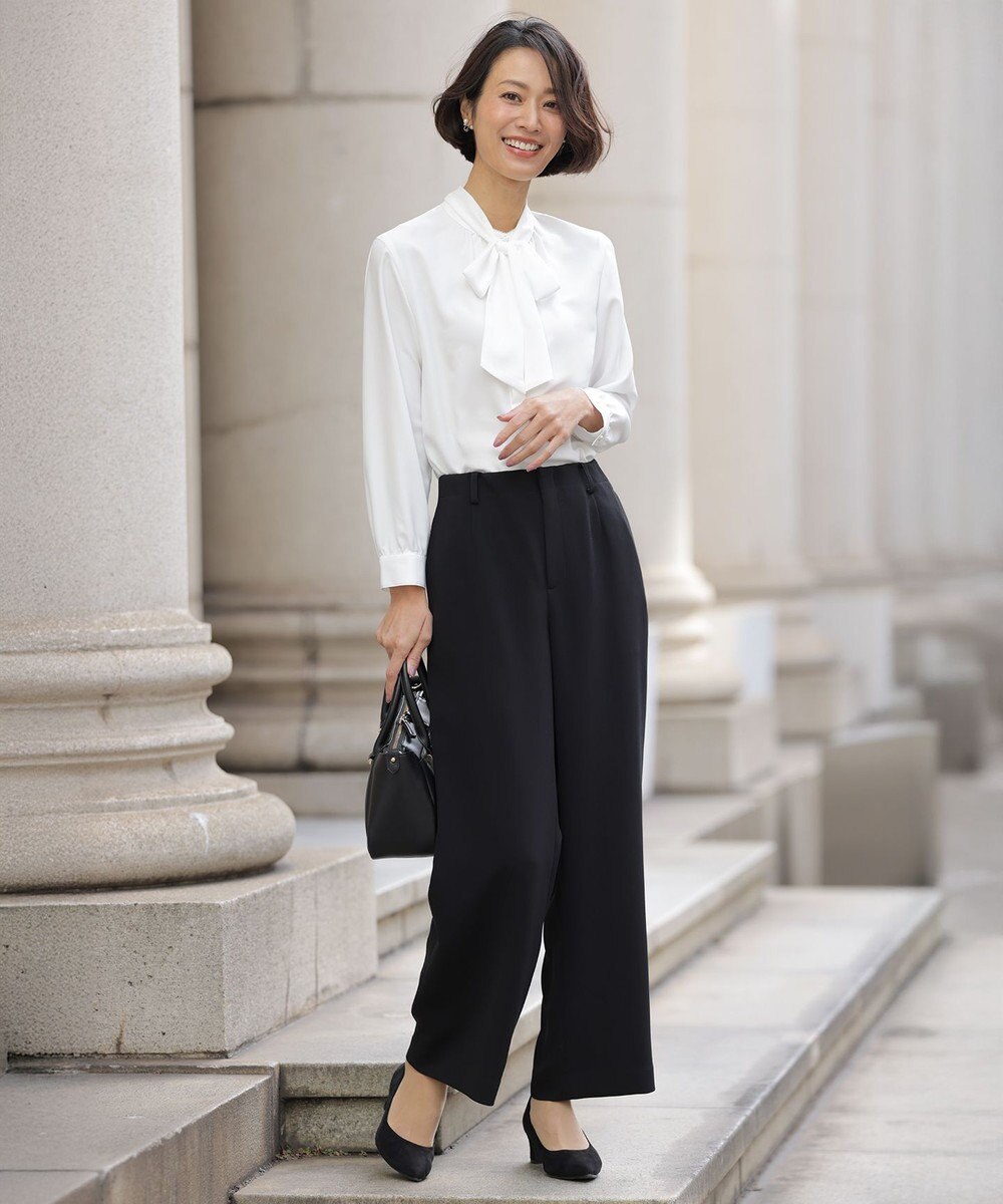 J.PRESS LADIES L 【セットアップ対応】セラテリーダブルクロス セミワイド パンツ 