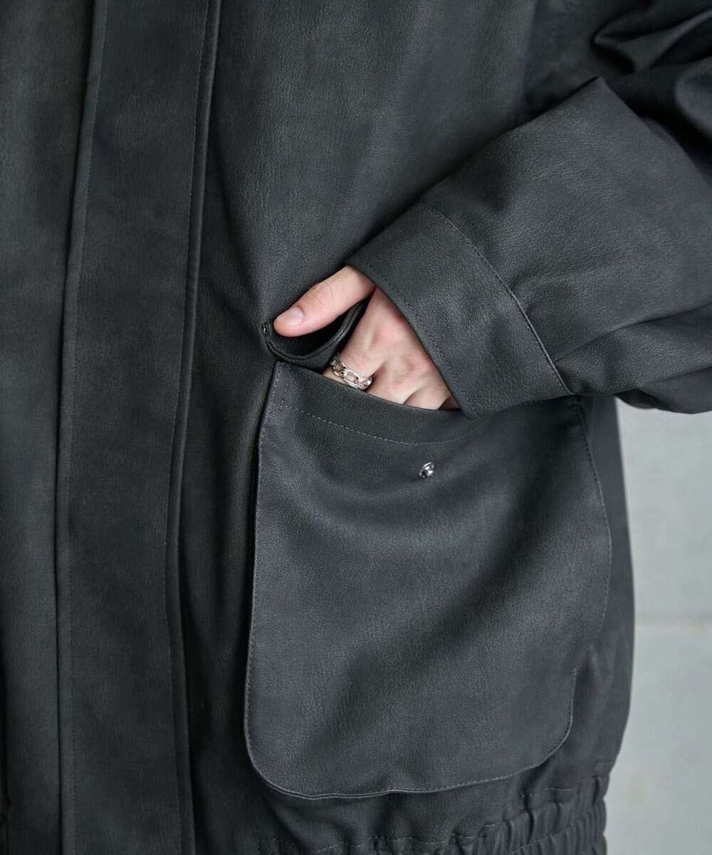 WEGO 【ユニセックス着用ITEM】エコレザー2WAYフライトジャケット 