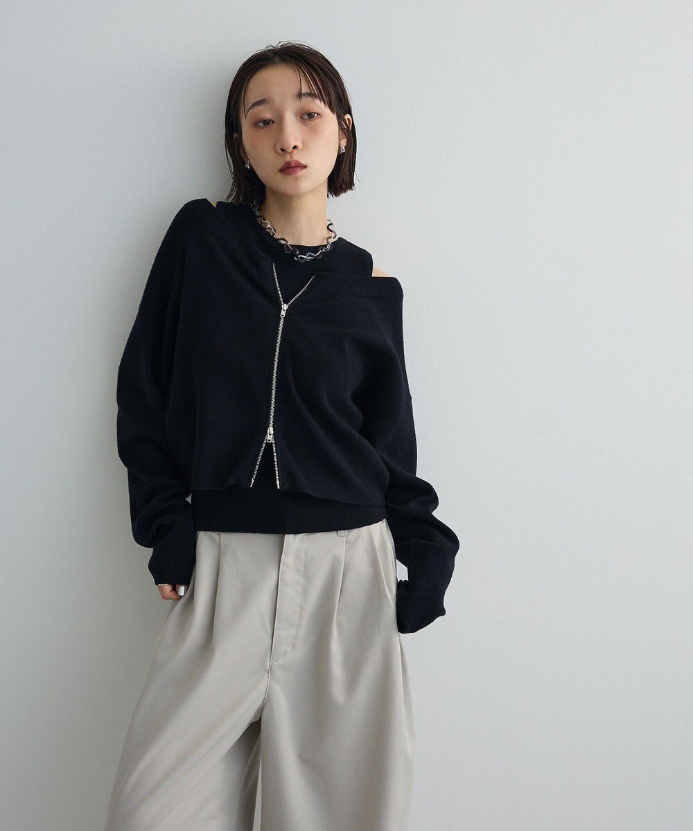 Green Parks SET2点Zipニットカーディガン+アメスリタンク 