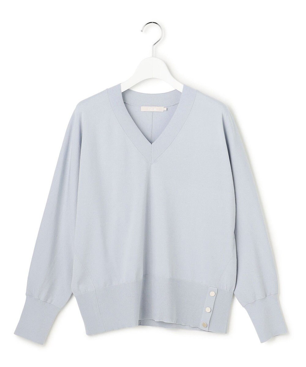 ICB クリアレーヨンストレッチ Vネックニット 