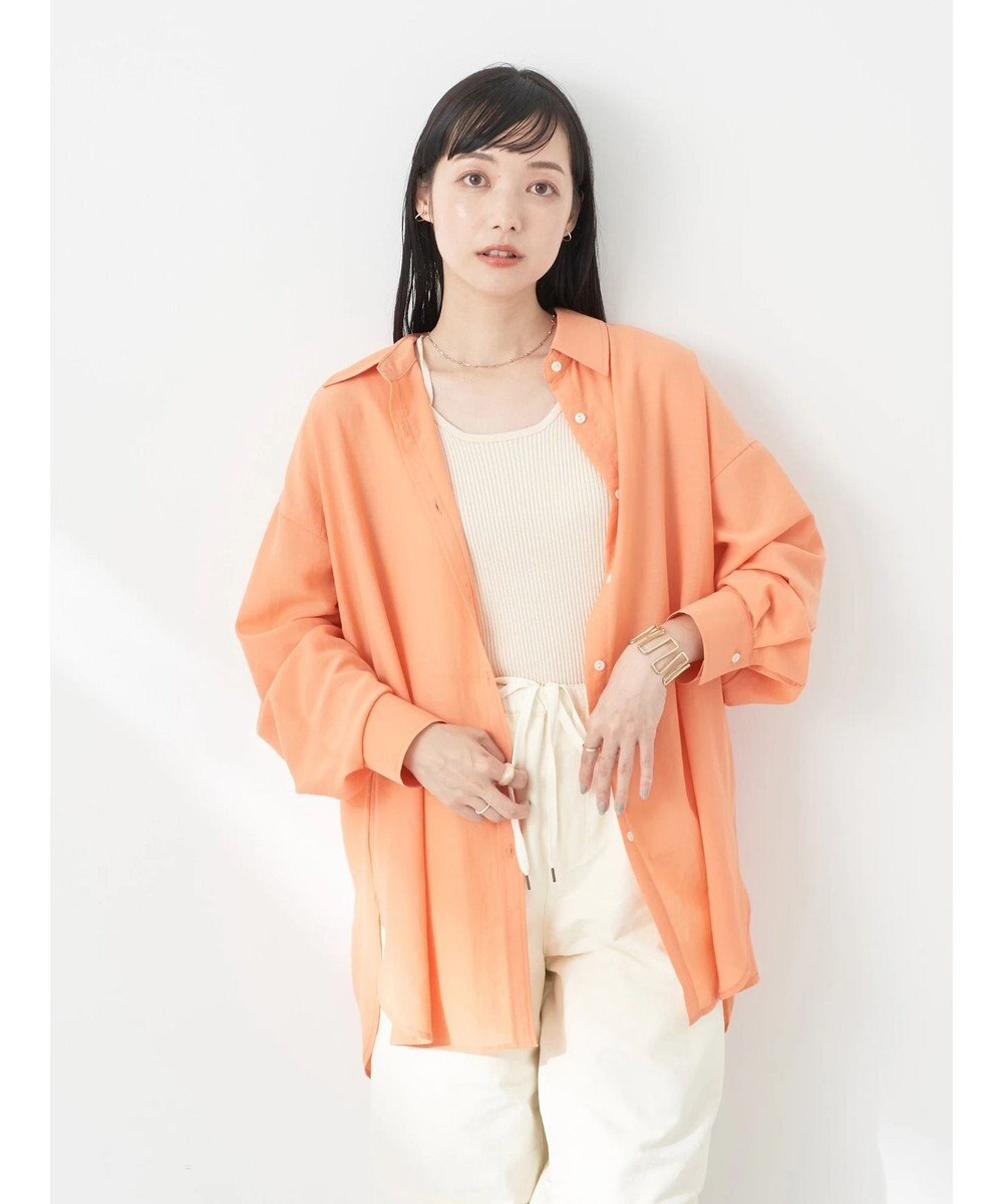 earth music&ecology シアーボーイズライクシャツ Orange