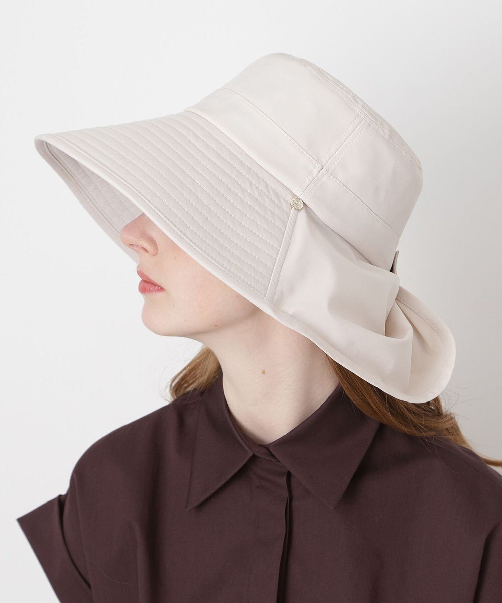 MOONBAT 【遮光100％/遮熱/UVカット】PAUL&JOE ACCESSOIRES(ポール&ジョー）後ろ垂れ 広つばハット 帽子 サイズ調整可能 手洗い可能 