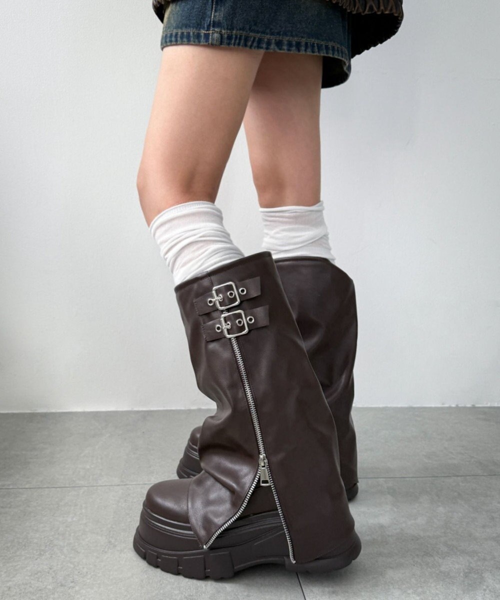 WEGO クシュクシュ切替リブニーハイソックス 