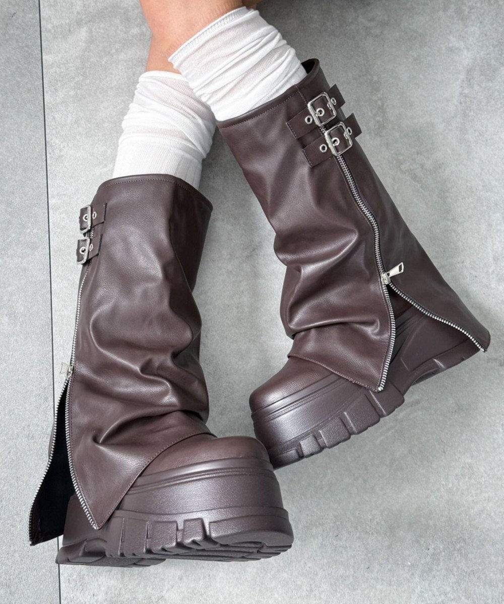 WEGO クシュクシュ切替リブニーハイソックス 