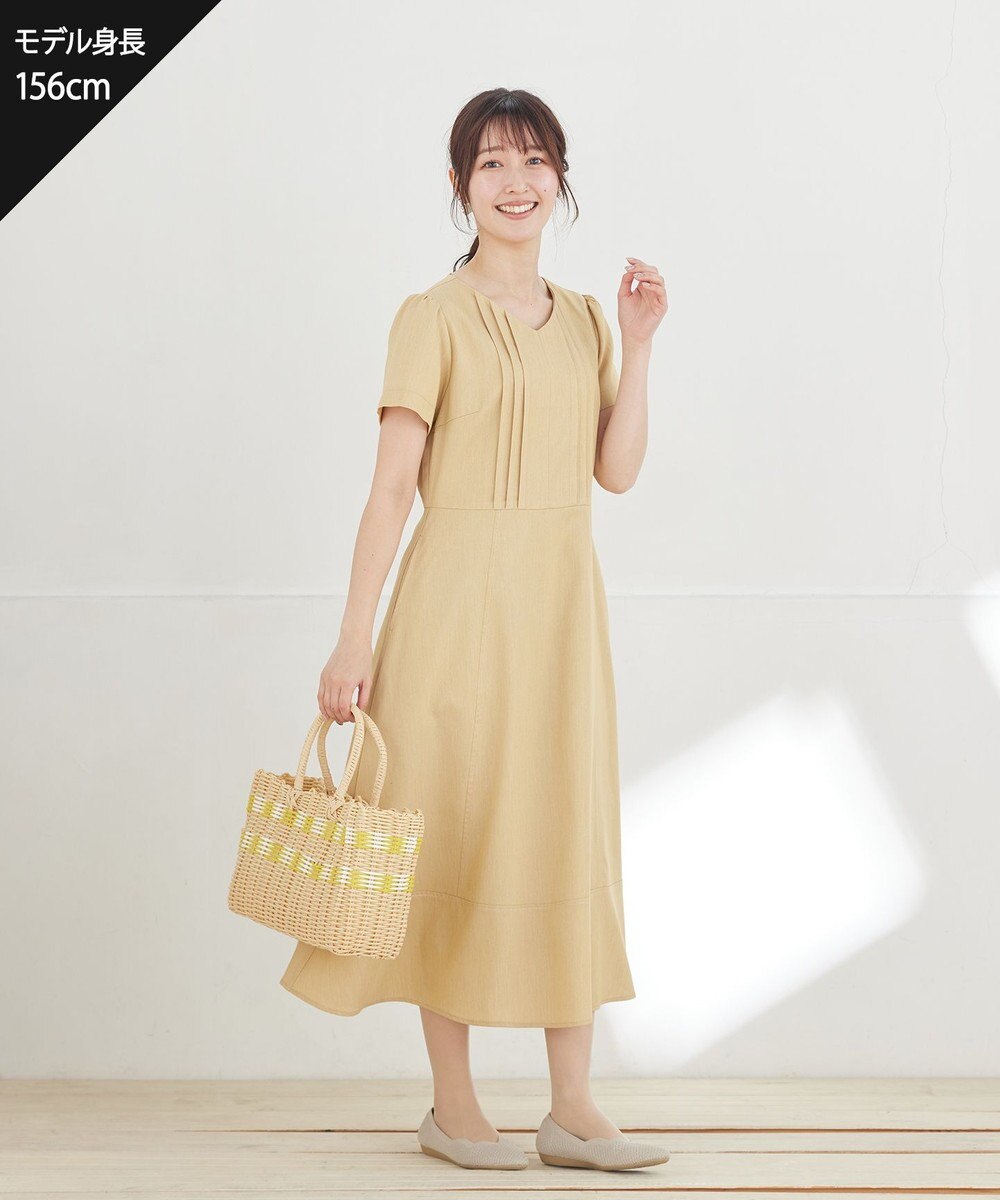 Tiaclasse L ピンタックステッチワンピース 
