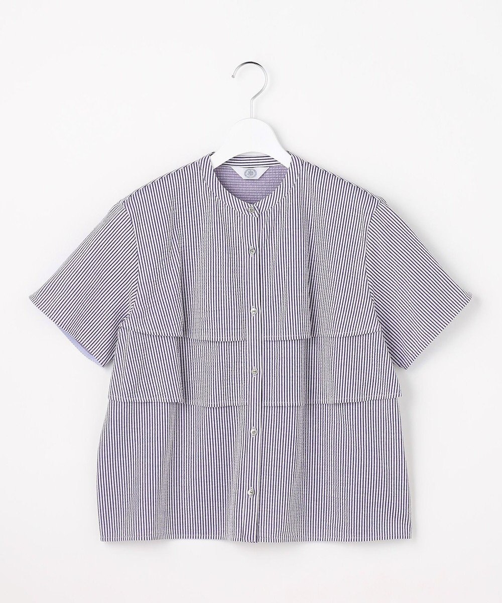 J.PRESS LADIES 【一枚で着映え】サッカージャージー バンドカラー カットソー 