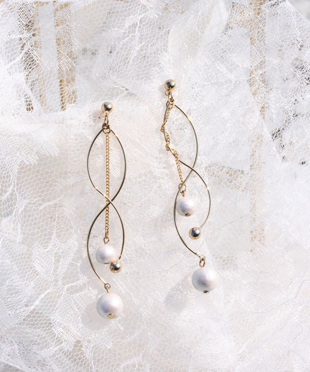 Tiaclasse 【安田美沙子さん着用】ウェーブパールピアス 