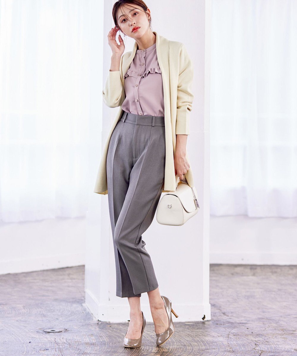 Tiaclasse 【洗える】センタープレス テーパードパンツ 