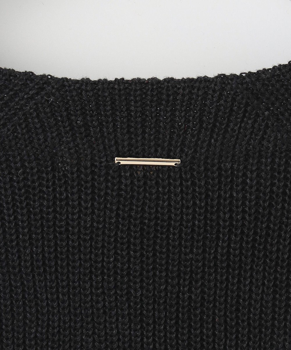 自由区 【XSサイズ～/洗える】リネンミドルゲージボートネック ニット 