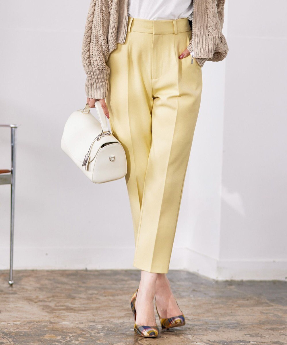 Tiaclasse 【洗える】センタープレス テーパードパンツ 