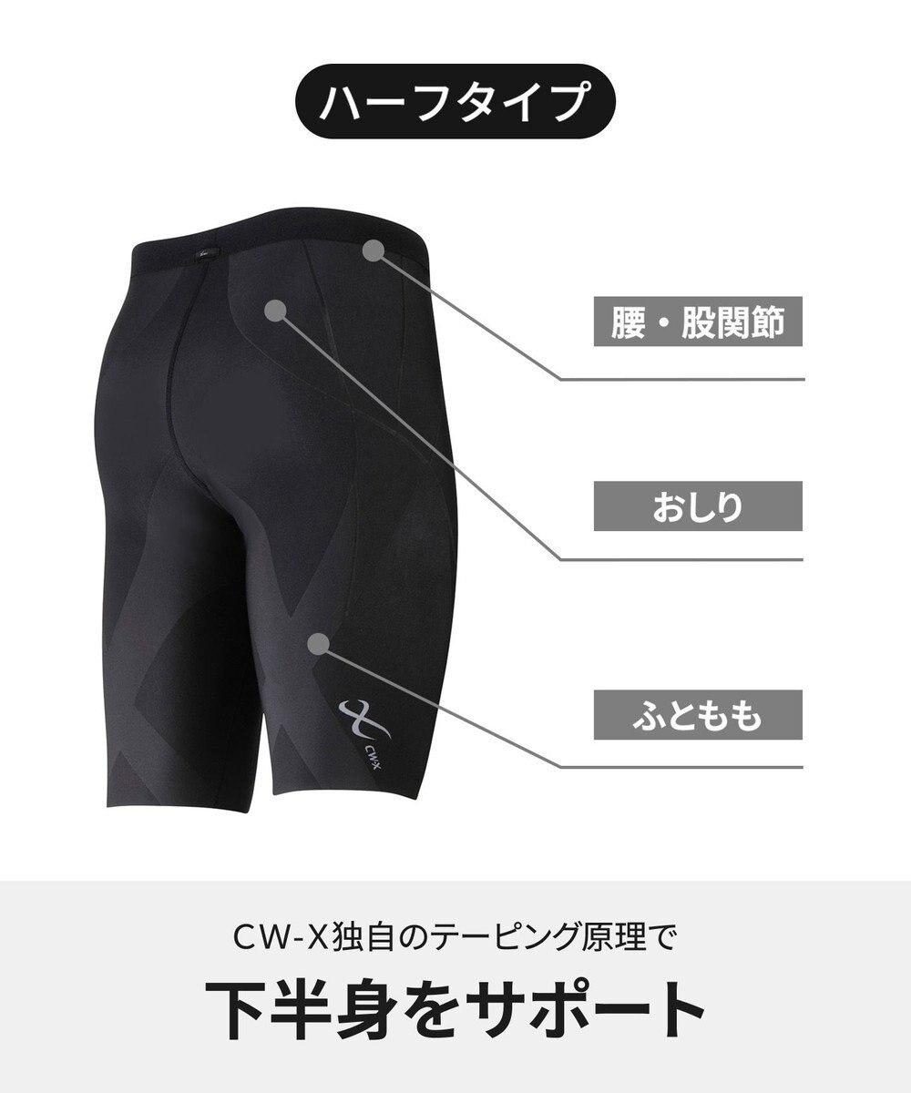 CW-X 【MEN】 CW-X メンズ スポーツタイツ ハーフ(ひざ上丈) 下半身サポート(股関節・腰・おしり・ふともも) マラソン 球技 HZO695 /ワコール 