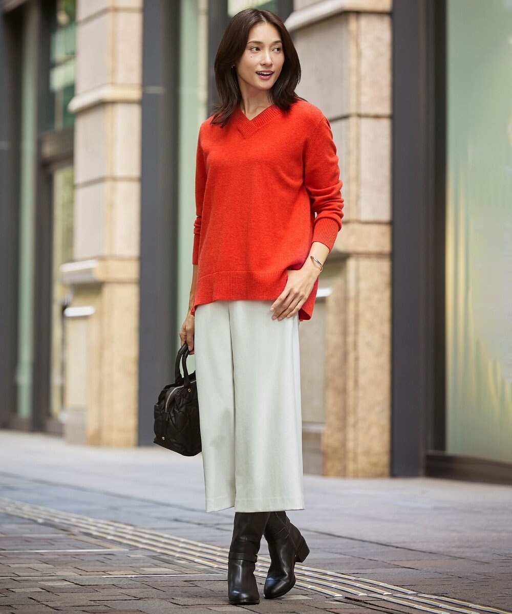 J.PRESS LADIES L 【洗える】CASHMERE BLEND Vネック プルオーバーニット 