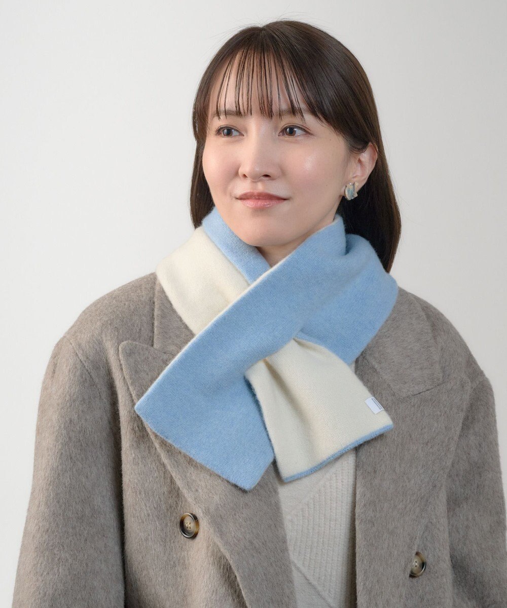 MOONBAT MACKINTOSH PHILOSOPHY(マッキントッシュ フィロソフィー）【ギフトBOX付】ウール100％ リバーシブル ニット マフラー ユニセックス 日本製 