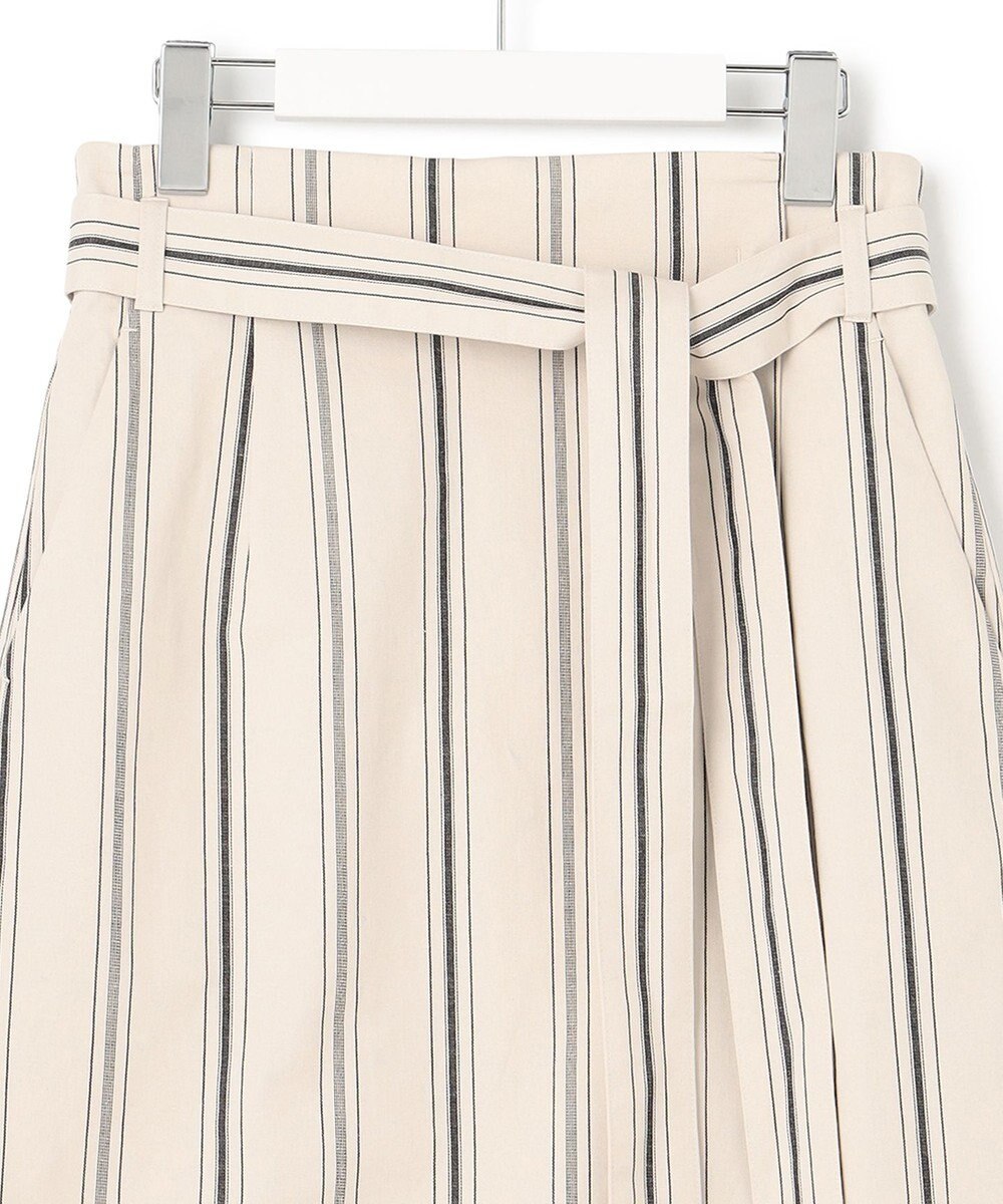 23区 S 【洗える】コットンリネンストライプ Iライン スカート 