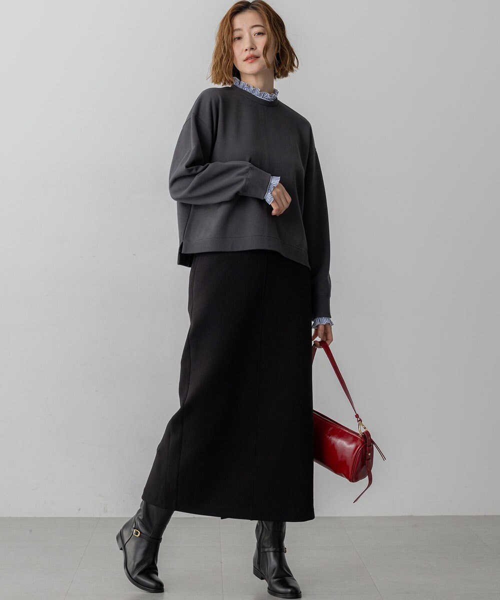 23区 【WEB＆一部店舗限定】クリアコットンテリー ストライプフリル スウェット 