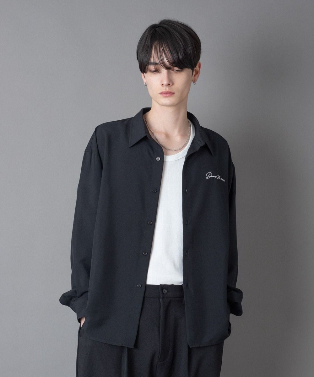 WEGO ワンポイントルーズシャツ（LS） 