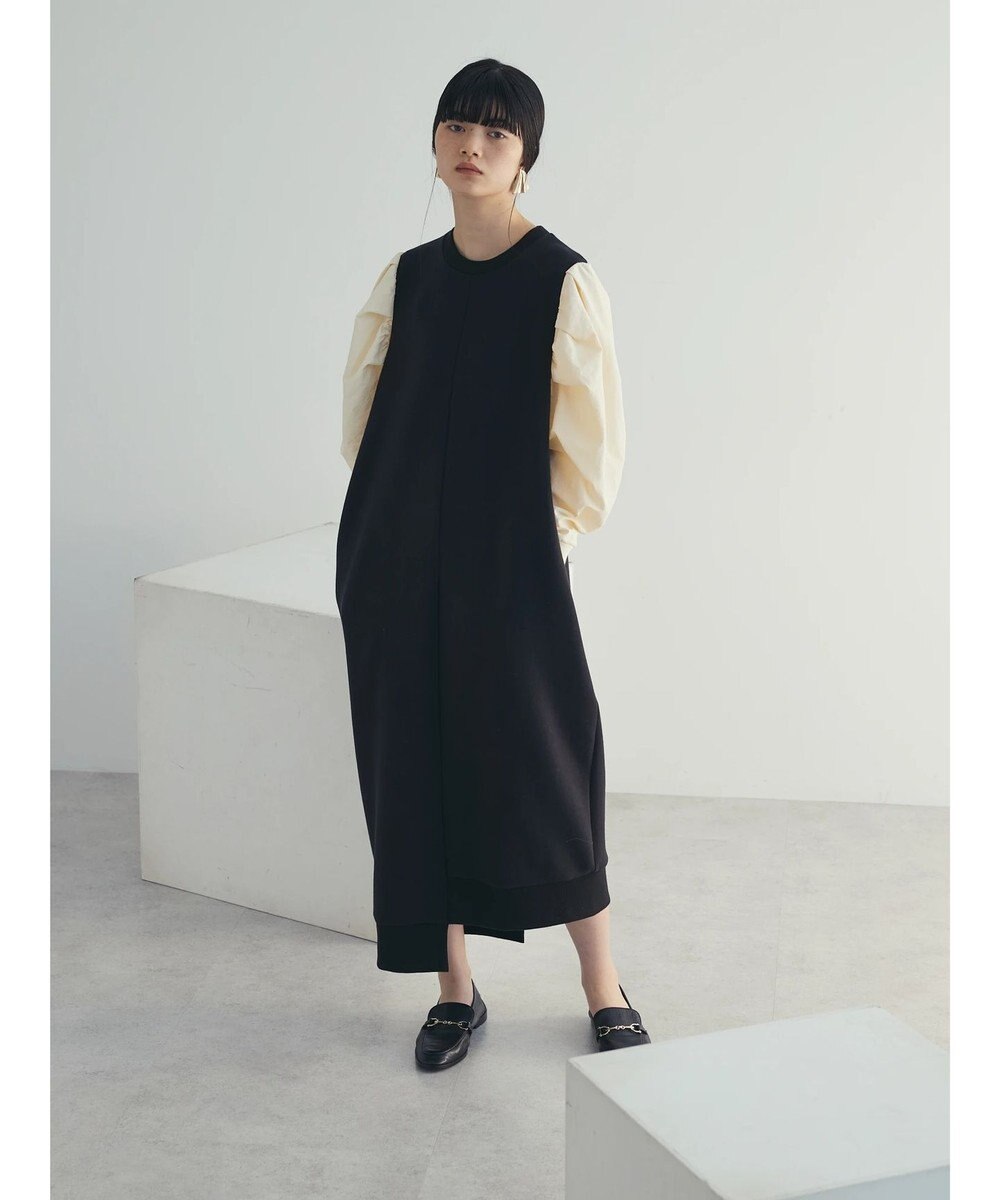 Green Parks armonia. リブ使いコクーンポンチワンピース 