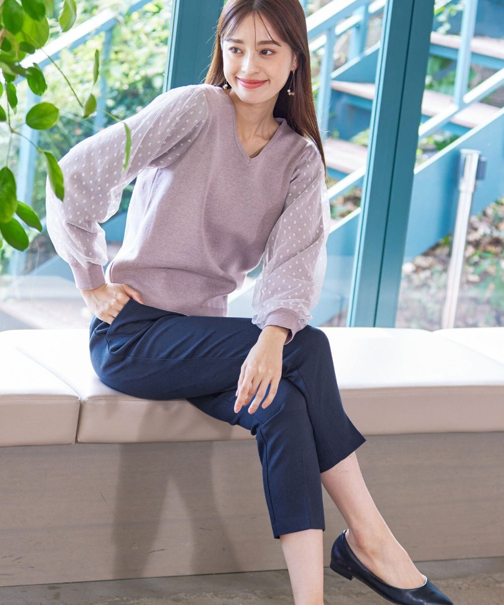 Tiaclasse 【洗える】センタープレス テーパードパンツ 