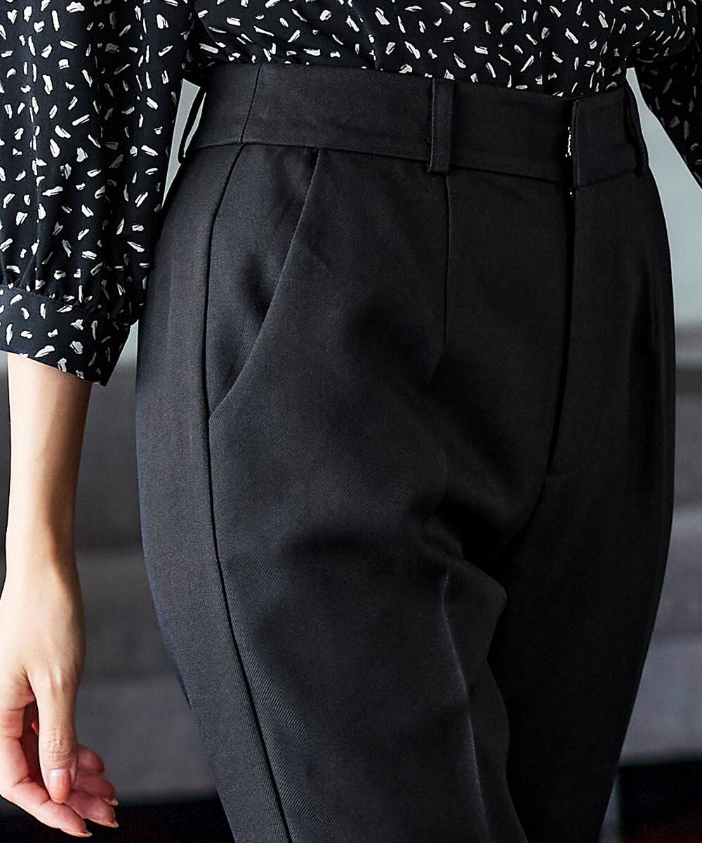 Tiaclasse L 【洗える】センタープレス テーパードパンツ 