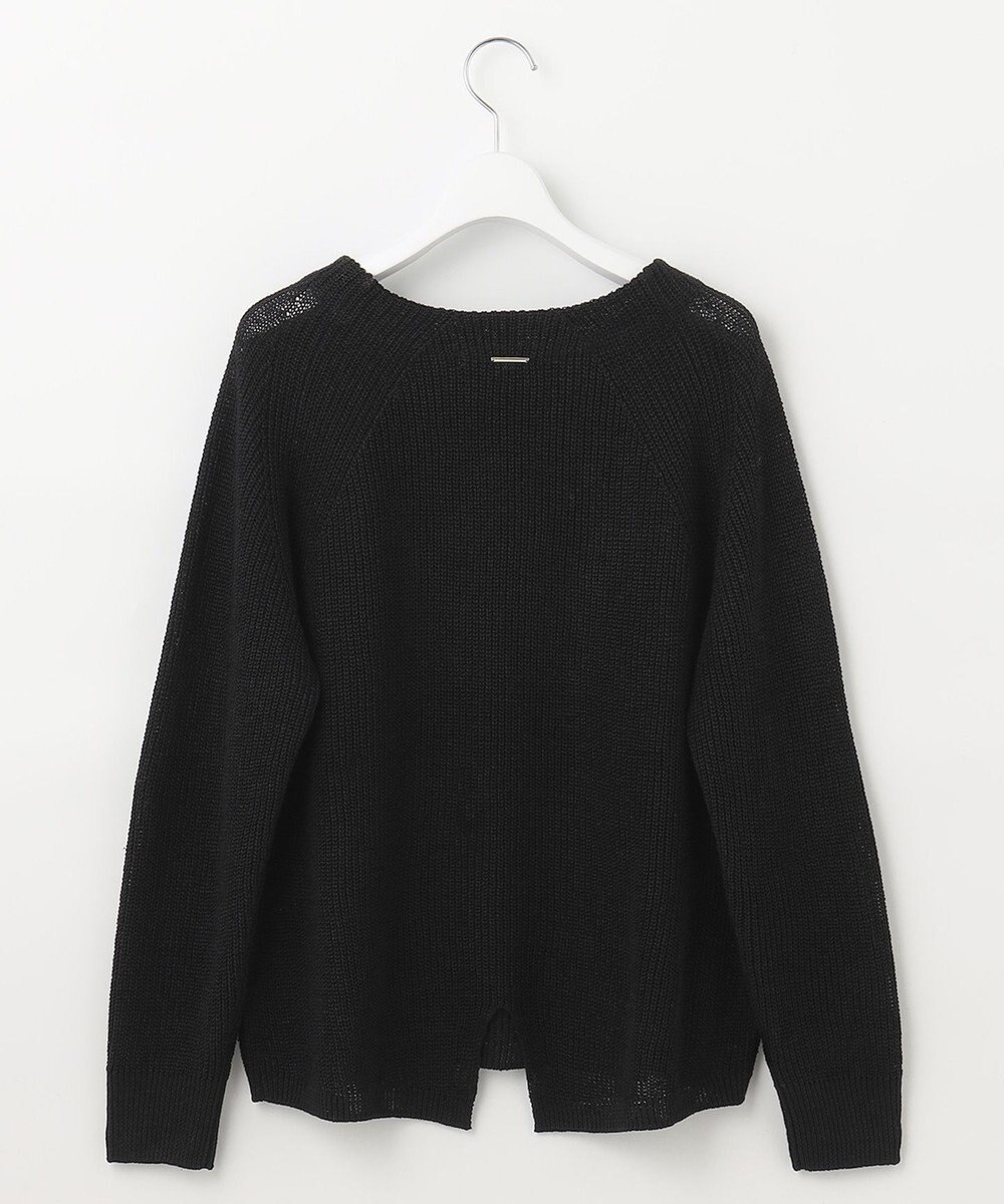 自由区 【XSサイズ～/洗える】リネンミドルゲージボートネック ニット 