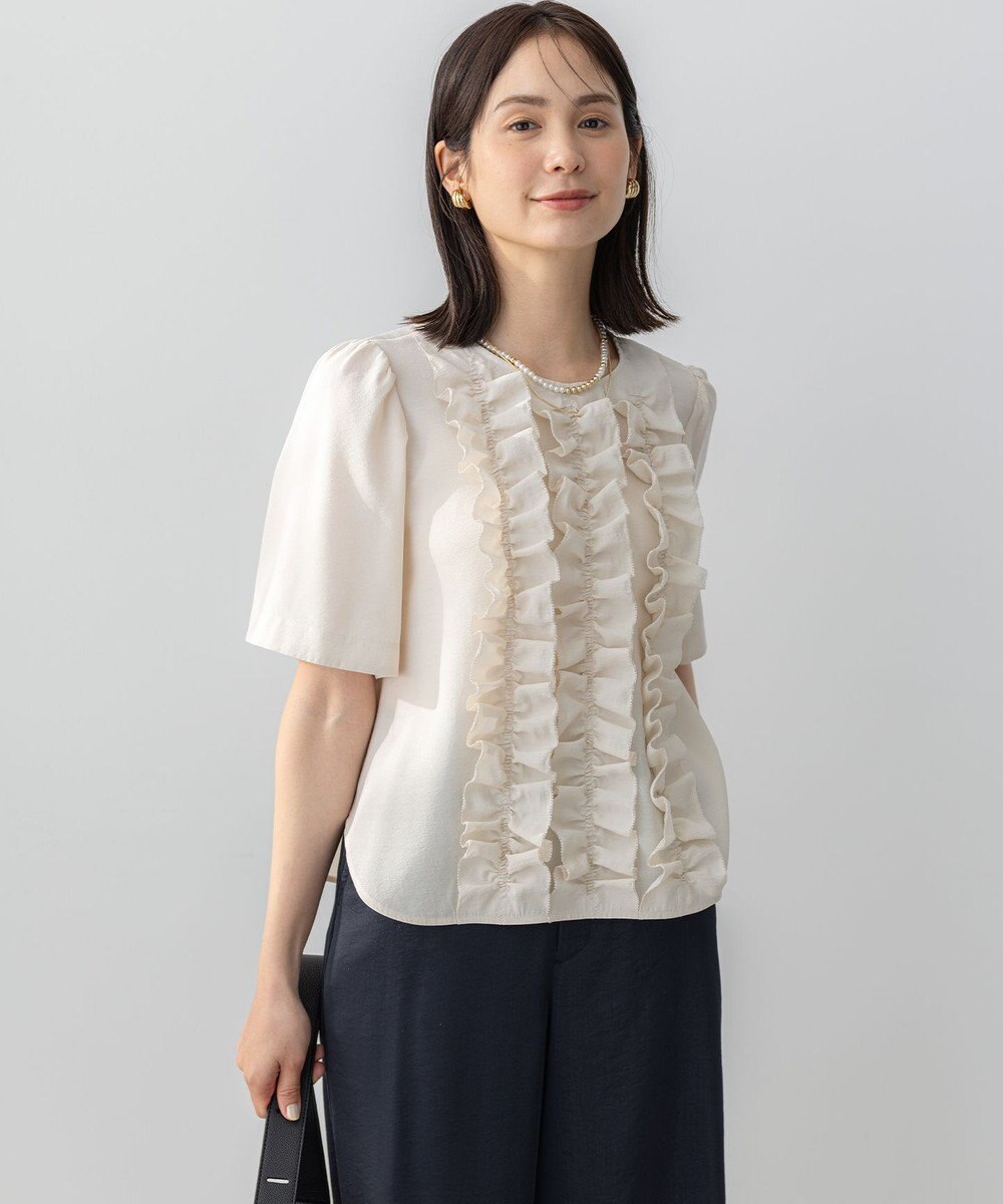 組曲 S 【WEB限定】ヴィンテージジョーゼットフリル ブラウス 