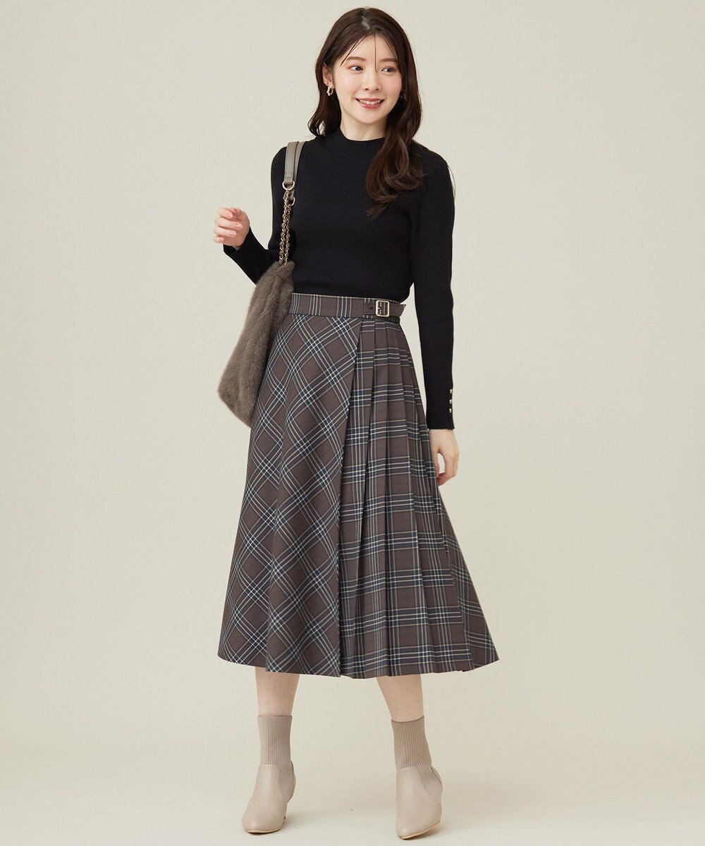 ANY SIS 【洗える】リブインナー ニット 