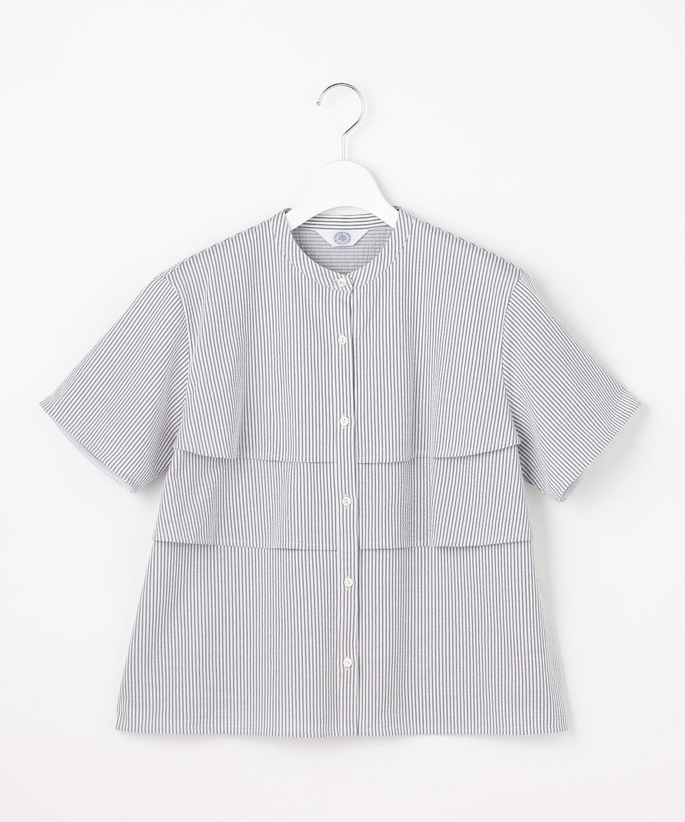 J.PRESS LADIES 【一枚で着映え】サッカージャージー バンドカラー カットソー 