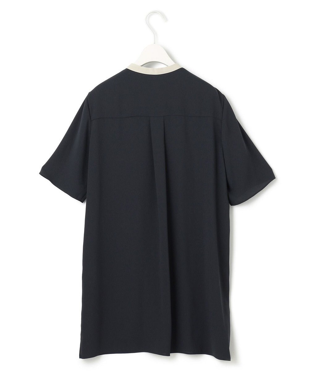 ICB 【接触冷感・UVケア・速乾・洗える】BackSatinAmunzen バンドカラーチュニックブラウス 